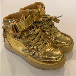 Gold Hi Top Glow up shoes